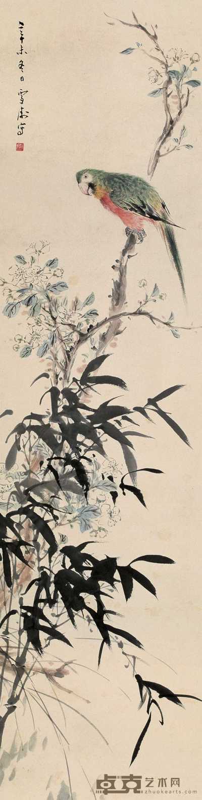 王雪涛 1931年作 花鸟 立轴 124.5×31.5cm